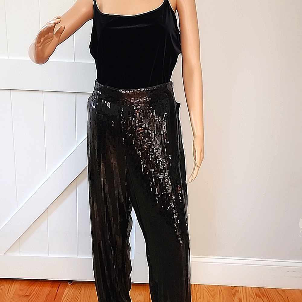 INC International Concepts Black Sequin Pants